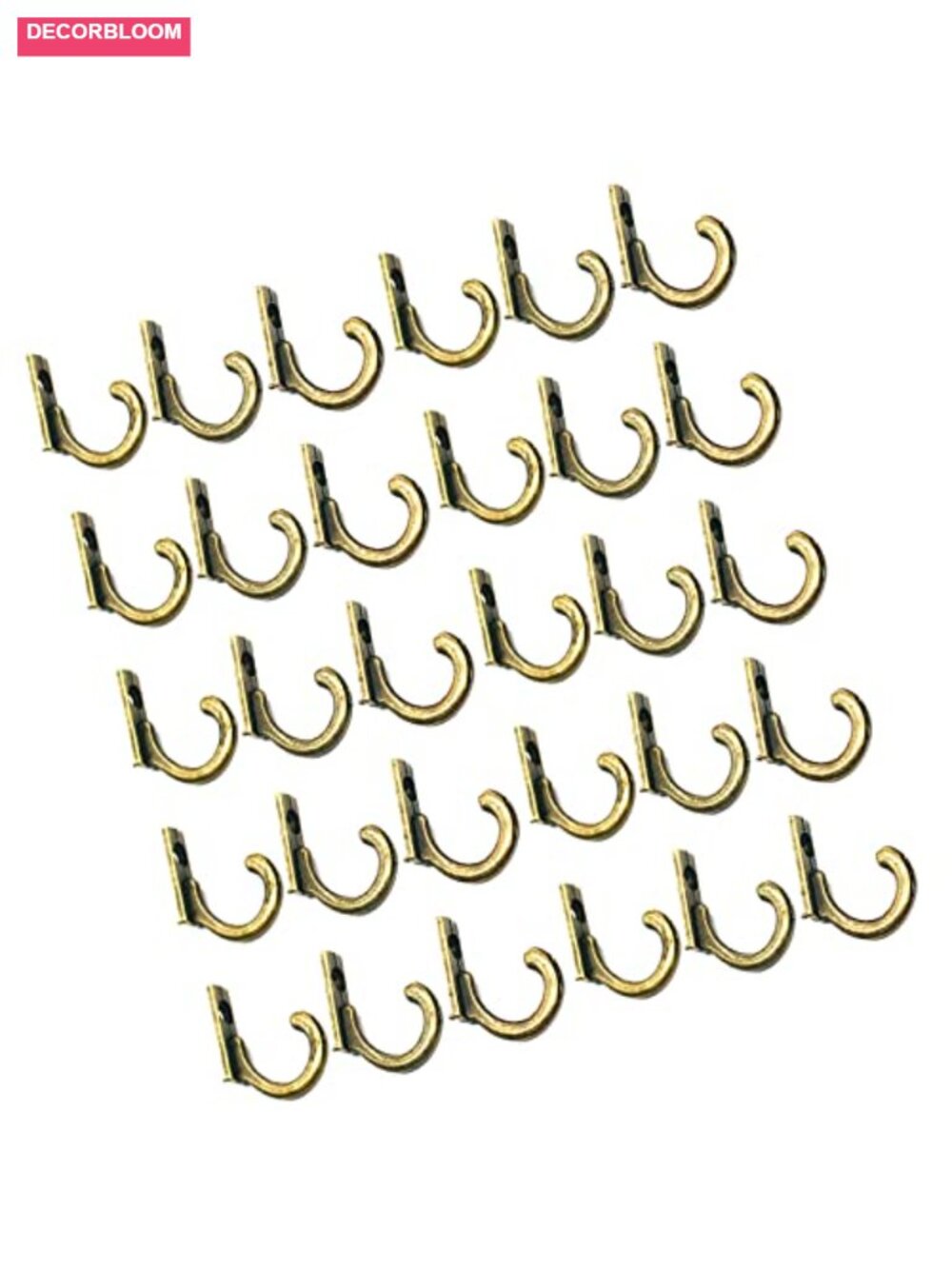 Bronze Wall Mounted Single Hooks Set of 30 Small Item Hangers